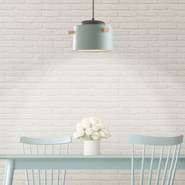 Averie Lampe à Suspension Turquoise en Bois et Acier