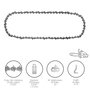 PAPILLON Chaîne de Tronçonneuse 0.325'' / 0.050'' 1,3 mm - 66 Maillons - Profil 91 P