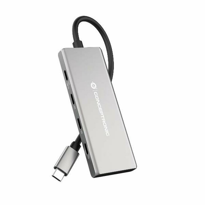 Hub USB Conceptronic 110519707101 Argenté Hub USB Conceptronic 110519707101 Argenté