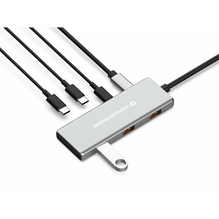 Hub USB Conceptronic 110519707101 Argenté Hub USB Conceptronic 110519707101 Argenté