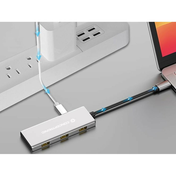 Hub USB Conceptronic 110519707101 Argenté Hub USB Conceptronic 110519707101 Argenté