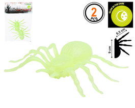 Atosa Araignées Fluorescentes d'Halloween - Pack de 2 unités (10 x 7 cm)