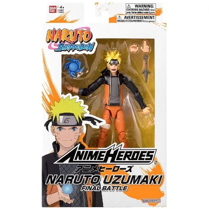 Bandai Figurine Anime Heroes Naruto Shippuden Naruto Uzumaki Final Battle 17 cm