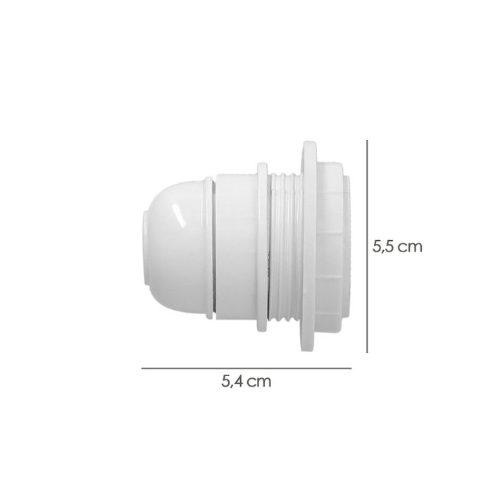 WOLFPACK LINEA PROFESIONAL Porte-lampe blanc à vis E-27 avec rondelle