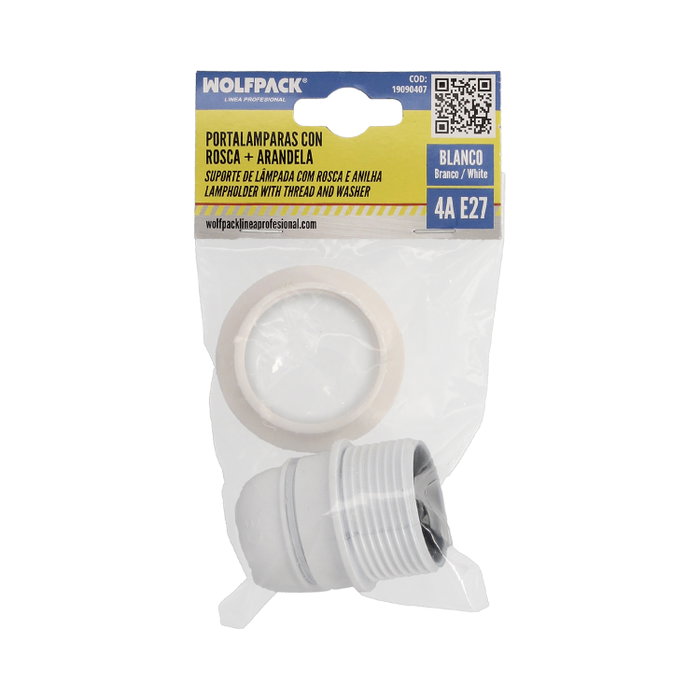 WOLFPACK LINEA PROFESIONAL Porte-lampe blanc à vis E-27 avec rondelle