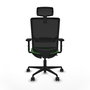 Piqueras Y Crespo Chaise de bureau Haches, Vert et Noir, Mécanisme Sincro/Traslack