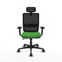 Piqueras Y Crespo Chaise de bureau Haches, Vert et Noir, Mécanisme Sincro/Traslack