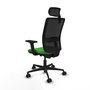 Piqueras Y Crespo Chaise de bureau Haches, Vert et Noir, Mécanisme Sincro/Traslack
