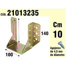 WOLFPACK LINEA PROFESIONAL Support pour bois à ailes extérieures bichromaté 100 mm
