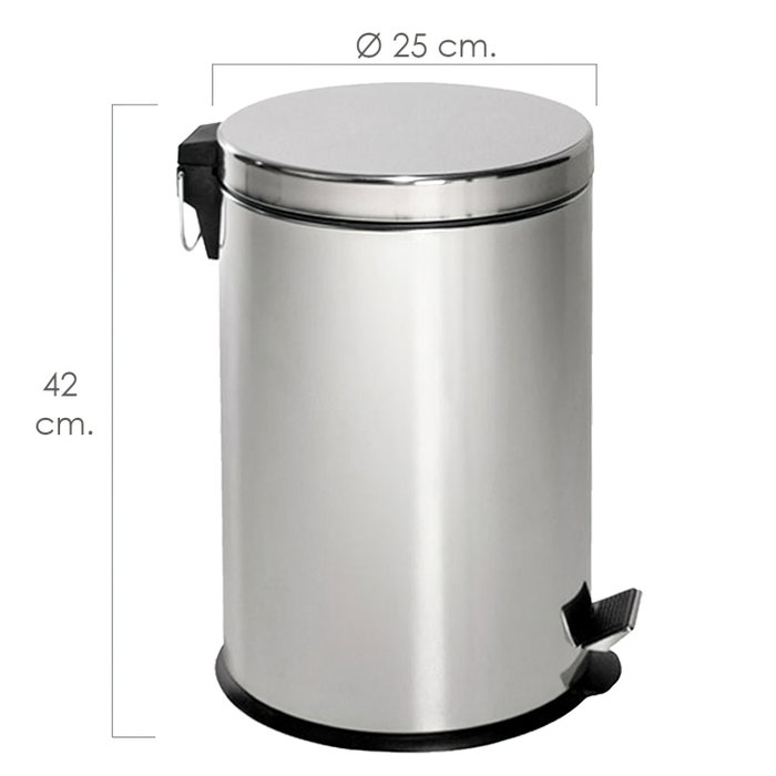 MAURER Poubelle inoxydable 12 litres argentée MAURER Poubelle inoxydable 12 litres argentée
