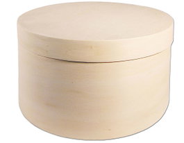 Innspiro Boîte ronde en bois de placage de peuplier 12x7cm