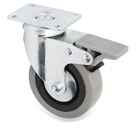 Q&Q Rueda Giratoria JADE PLUS avec frein et gomme grise 80 mm