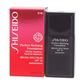 Shiseido Perfect Refining Fond de Teint Liquide Hydratant D10 Brun Doré SPF 15, 30 ml