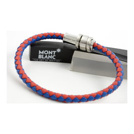 Montblanc Bracelet en cuir tressé rouge bleuté MB12378763