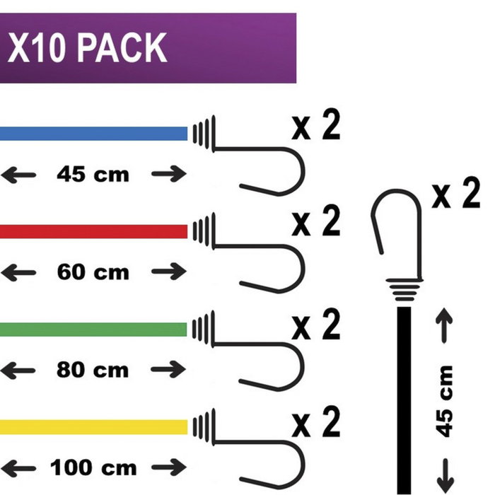 Master Lock Lot de 10 cordons élastiques de tension Twin Wire
