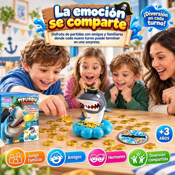 Jugatoys - enfamilia Jeu Tiburón Pirata !
