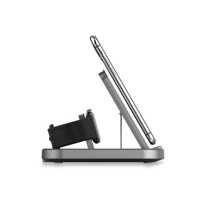 Veho DS-7 Station de Charge Sans Fil Qi Universelle Compacte et Pliable - Charge 3 Appareils Simultaneously (Apple Watch, AirPods, iPhone, Samsung) avec Ports USB-A et USB-C