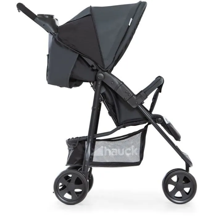 Hauck Citi Neo II - Poussette compacte 3 roues pour naissance à 22 kg, pliage une main, dossier inclinable, coloris Caviar/Stone
