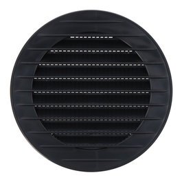 Edm Rejilla de ventilación redonda gris anthracite avec moustiquaire ø90 mm