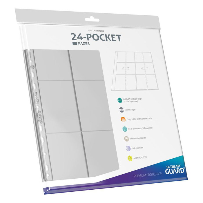 Ultimate Guard Pages 24 Poches QuadRow Transparentes avec Insertion Latérale (10 unités)</html>