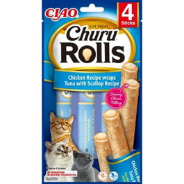 Inaba Collation pour Chat Poulet Thon Poisson 4 x 10 g