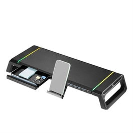Ewent EW1268 Support de moniteur pliable avec éclairage RGB et hub USB 3.0