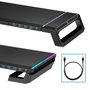 Ewent EW1268 Support pour moniteur pliable avec tiroir de rangement et support pour smartphone, RGB avec 4 ports USB 3.0