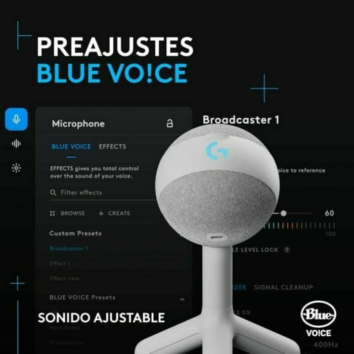 Logitech G Yeti Orb - Microphone de table USB, Blanc