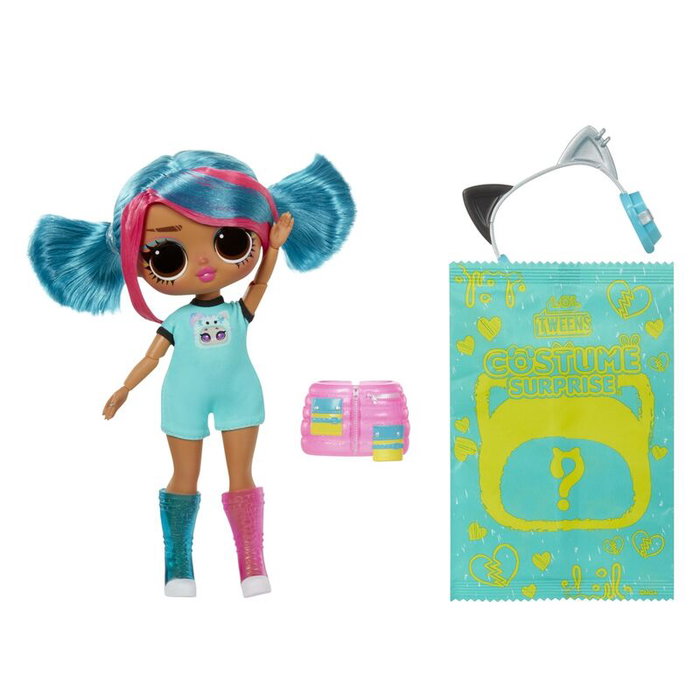 MGA Muñeca Emma Emo Tweens L.O.L. Surprise - Poupée articulée avec costume d'animal gonflable, looks, accessoires et journal