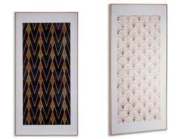 Giftdecor Ensemble de 2 Tableaux en Bois Motifs Géométriques 34