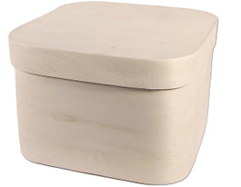 Innspiro Boîte carrée en bois de peuplier 14x14x10 cm