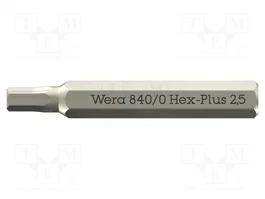 WERA Embout de tournevis Hex Plus HEX 2,5mm 840/0 Micro