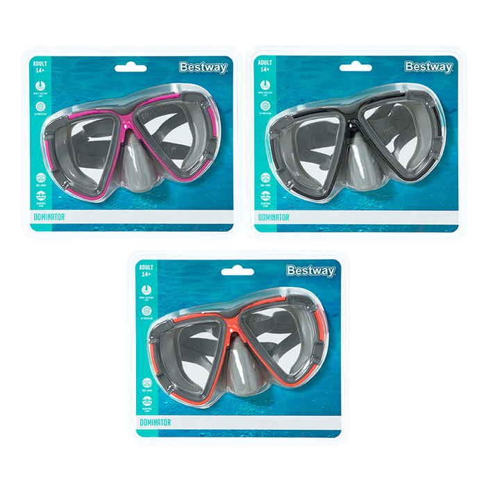 Bestway 22052 Masque de plongée adulte avec sangle anatomique, couleur assortie, +14 ans, plage et piscine Bestway 22052 Masque de plongée adulte avec sangle anatomique, couleur assortie, +14 ans, plage et piscine