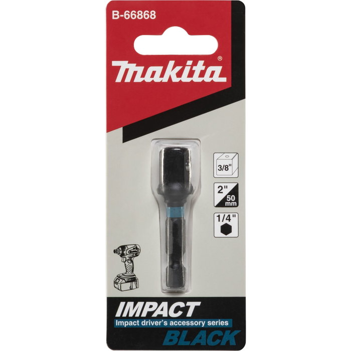 Makita Adaptateur d'impact noir 3/8 50mm Makita Adaptateur d'impact noir 3/8 50mm