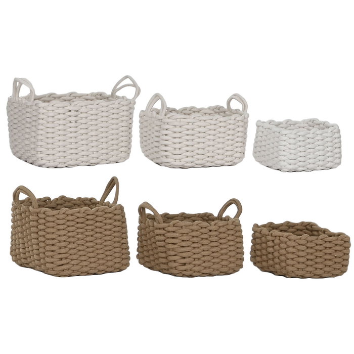 Home ESPRIT Set de paniers Corde 28 x 28 x 18 cm
