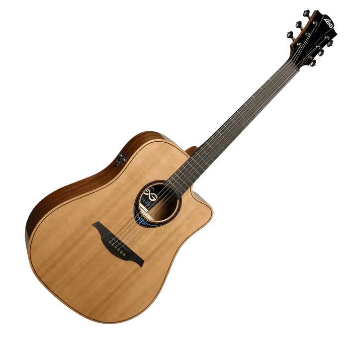 LAG Guitare Folk Électroacoustique Dreadnought Cutaway Blue Wave Table Cèdre Rouge Massif Palissandre Santos 6 Cordes LAG Guitare Folk Électroacoustique Dreadnought Cutaway Blue Wave Table Cèdre Rouge Massif Palissandre Santos 6 Cordes