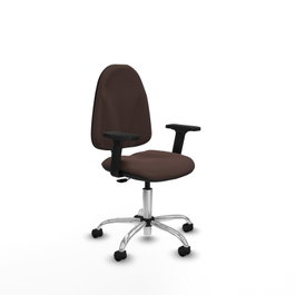 PIQUERAS Y CRESPO Chaise de bureau Algarra, similicuir marron foncé, accoudoirs 2D