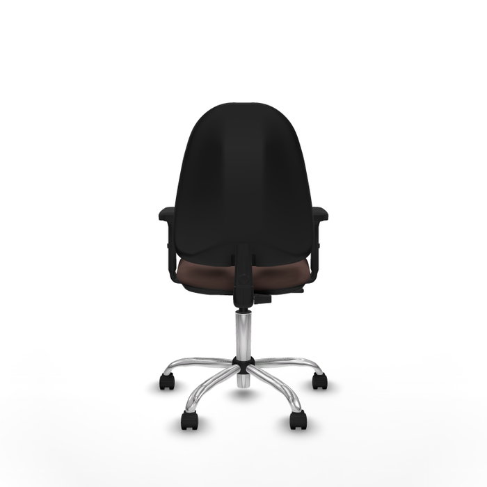 PIQUERAS Y CRESPO Chaise de bureau Algarra, similicuir marron foncé, accoudoirs 2D