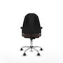 PIQUERAS Y CRESPO Chaise de bureau Algarra, similicuir marron foncé, accoudoirs 2D