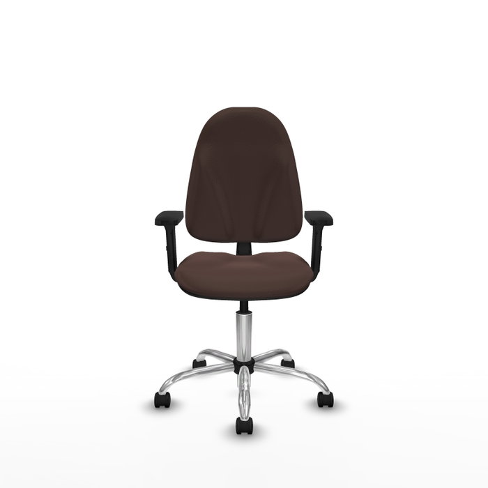 PIQUERAS Y CRESPO Chaise de bureau Algarra, similicuir marron foncé, accoudoirs 2D