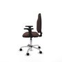 PIQUERAS Y CRESPO Chaise de bureau Algarra, similicuir marron foncé, accoudoirs 2D