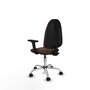PIQUERAS Y CRESPO Chaise de bureau Algarra, similicuir marron foncé, accoudoirs 2D