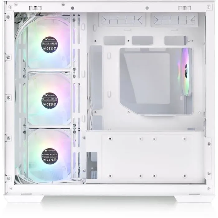 Thermaltake Boîtier PC View 380 TG ARGB Snow - Moyen tour ATX - Verre trempé blanc - 4 ventilateurs 120 mm ARGB - USB-C et USB 3.0
