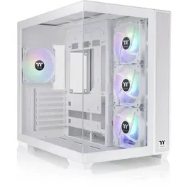 Thermaltake Boîtier PC View 380 TG ARGB Snow - Moyen tour ATX - Verre trempé blanc - 4 ventilateurs 120 mm ARGB - USB-C et USB 3.0