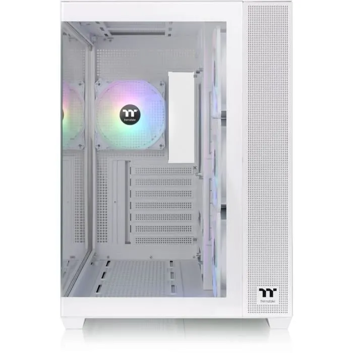 Thermaltake Boîtier PC View 380 TG ARGB Snow - Moyen tour ATX - Verre trempé blanc - 4 ventilateurs 120 mm ARGB - USB-C et USB 3.0