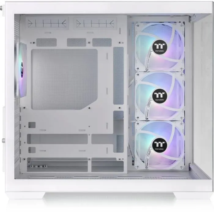 Thermaltake Boîtier PC View 380 TG ARGB Snow - Moyen tour ATX - Verre trempé blanc - 4 ventilateurs 120 mm ARGB - USB-C et USB 3.0