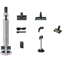 Samsung BESPOKE AI Jet Lite Pet VS80F28ELP - Aspirateur balai 280 AW, Clean Station, Wi-Fi, certifié British Allergy Foundation - Gris galet