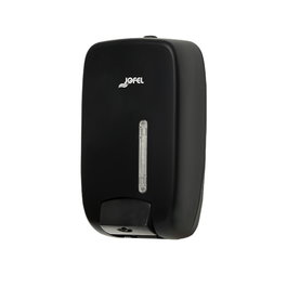 Jofel Distributeur de savon Timeless ABS recyclé noir 1L avec clé et vue transparente 11,7x9,9x21,7 cm