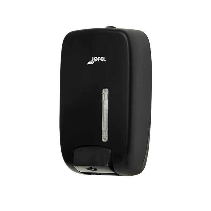 Jofel Distributeur de savon Timeless ABS recyclé noir 1L avec clé et vue transparente 11,7x9,9x21,7 cm Jofel Distributeur de savon Timeless ABS recyclé noir 1L avec clé et vue transparente 11,7x9,9x21,7 cm