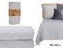 Giftdecor Colcha de lit géométrique grise 180x260 cm 75% polyester 25% coton (Set de 4)